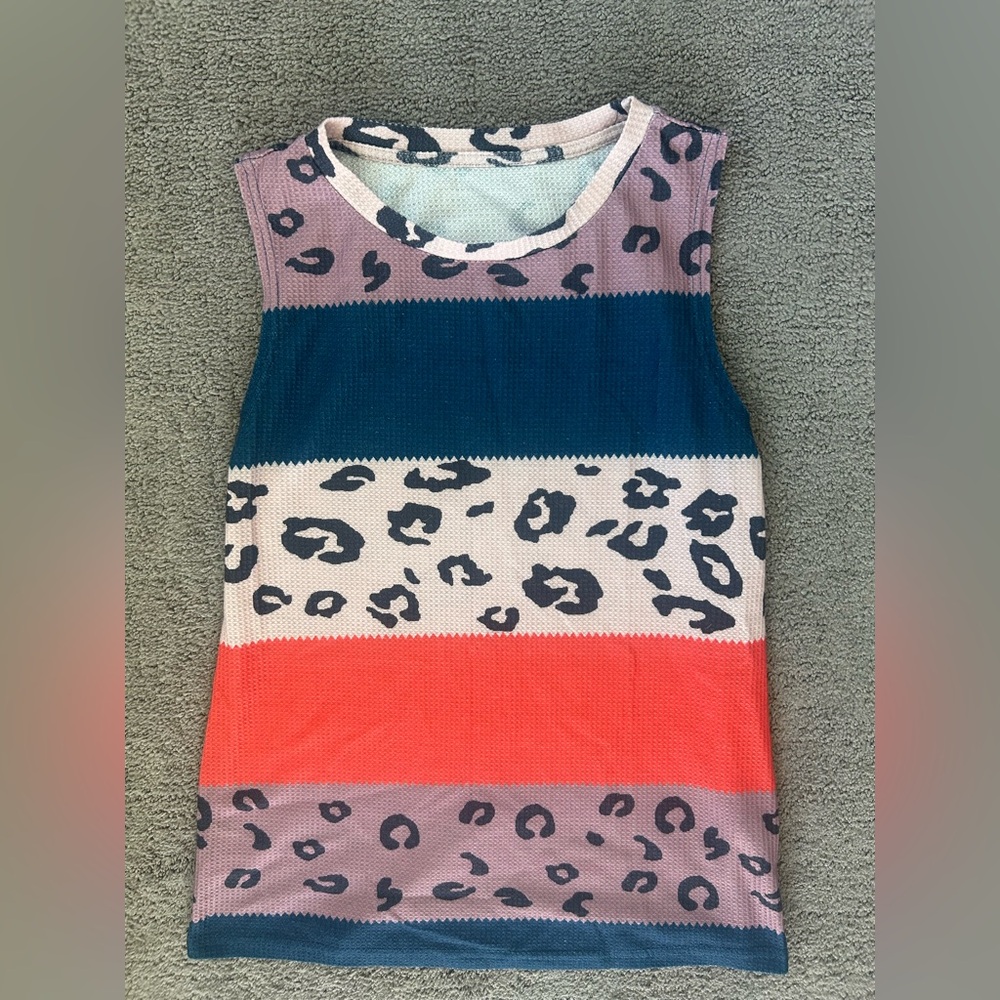 Liam & Co Colorful Leopard Print Tank Top